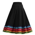 thumbnail image 6 of Umfun Women's Colorful Striped Maxi Skirt Elastic High Waist A-Line Flowy Skirt Summer Vacation Skirt, 6 of 8
