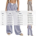 thumbnail image 3 of Mifsaly Womens Striped Pants Wide Leg Lounge Pants Elastic Waist Relaxed Fit Pajama Sleep Trousers for Home and Beach Vacation Blue,XL, 3 of 5