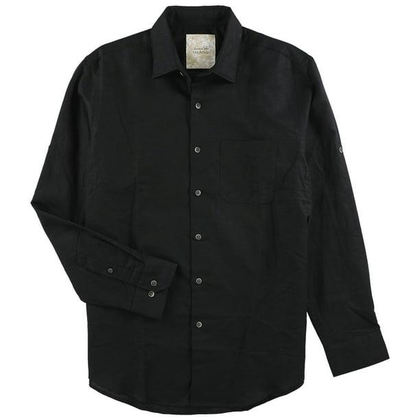 Camisa con Botones Tasso Elba para hombre color negro mediano Botones al frente