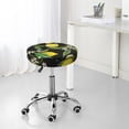 thumbnail image 7 of Xecao's Lemon Fruits Flowers Leaves Print Stool Covers offer stylish, washable protection for PU round bar stools, perfect for home or commercial use., 7 of 7