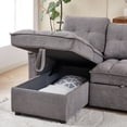 thumbnail image 2 of Miekor 78.75" Reclining Sofa, Pull-Out Sofa Bed with USB and tape-c charging ports, L-Shaped Sectional Sofa with Reclining Storage and Arm Side Organizer Pocket Features, Living Room Sofa BS4307, 2 of 5