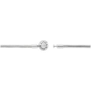 Pandora Moments Women's Sterling Silver Snake Chain Charm Bracelet with Round Clasp