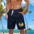 thumbnail image 5 of cocolona Mens Summer Vacation Beach Shorts Fashion Casual Hawaiian Print Elastic Waist Drawstring Swim Shorts Plus Size Board Shorts with Pockets, 5 of 5