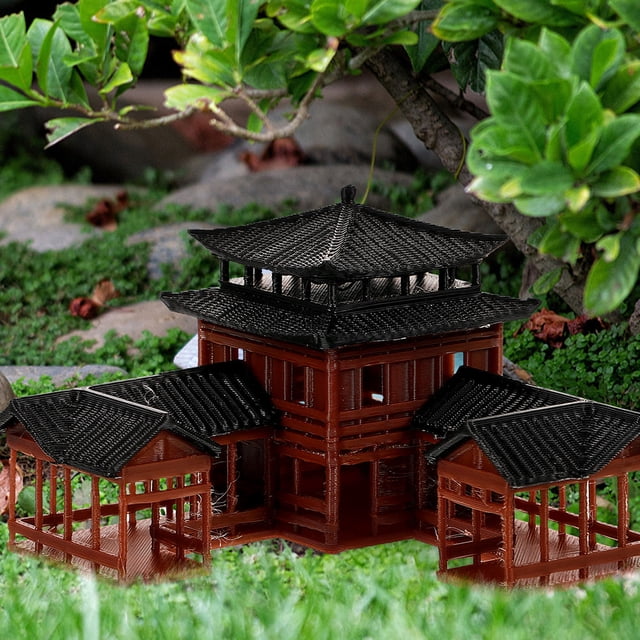 Nestingho Figurilla Torre Marrón Para De Acuarios Y Japoneses