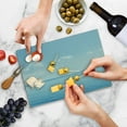 thumbnail image 5 of Ocean Cutting Board, Aquatic Seascape Sky Landscape Tropical Lands Relaxation Spot in the Coast, Decorative Tempered Glass Cutting and Serving Board, Small Size, Blue White, by Ambesonne, 5 of 5