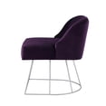 thumbnail image 5 of Posh Inspired Home Vinsa Velvet Vanity Stool with Curved Backrest in Purple, 5 of 8