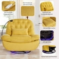 thumbnail image 2 of Euroco 270 Degree Swivel Power Recliner with Voice Control, Bluetooth Music Player, USB Ports, Atmosphere Lamp, Hidden Arm Storage and Mobile Phone Holder for Living Room, Bedroom, Yellow, 2 of 8