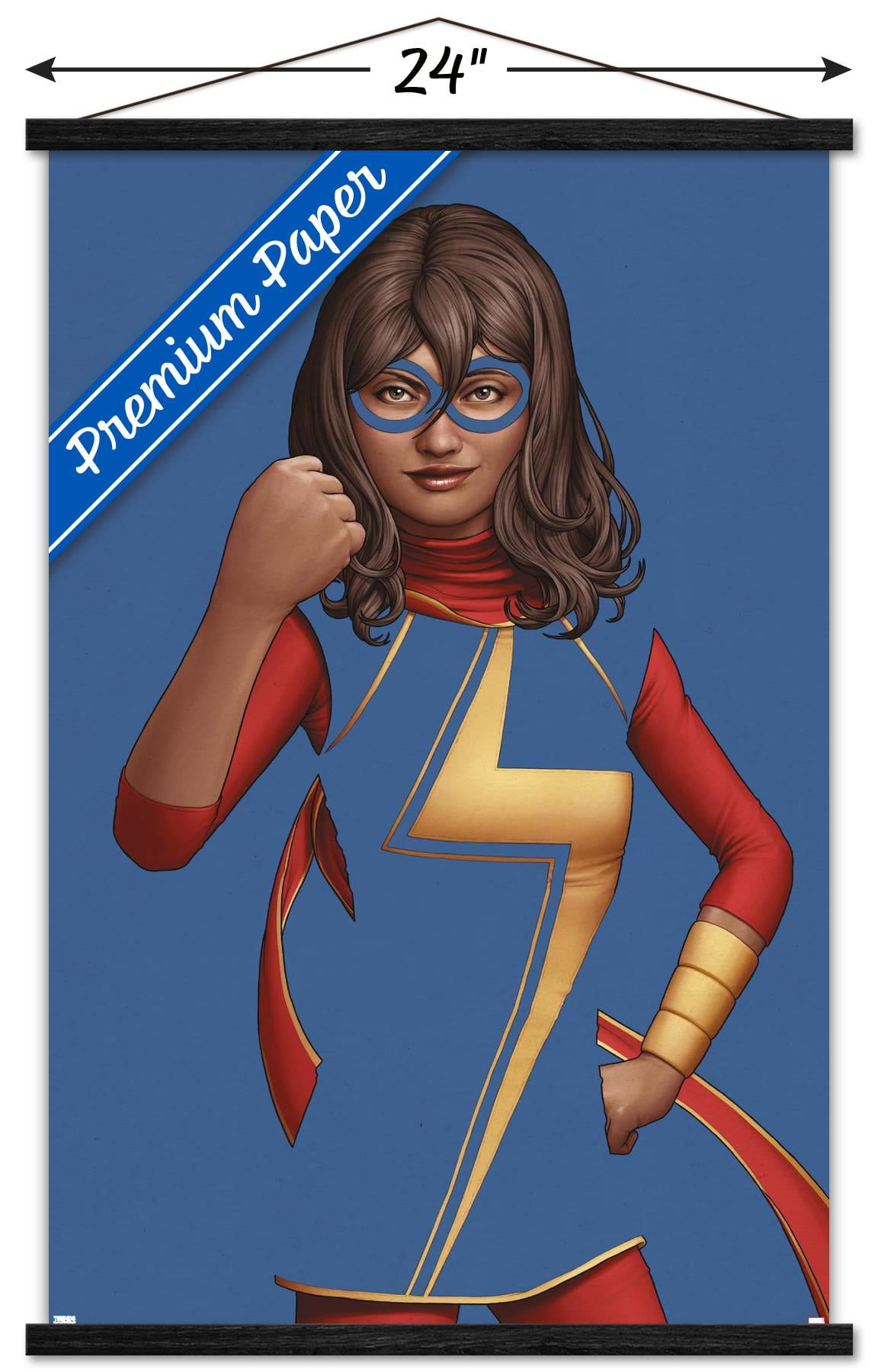 Marvel Comics - Ms. Marvel - Ms. Marvel #7 Wall Poster with Wooden Magnetic Frame, 22.375" x 34"