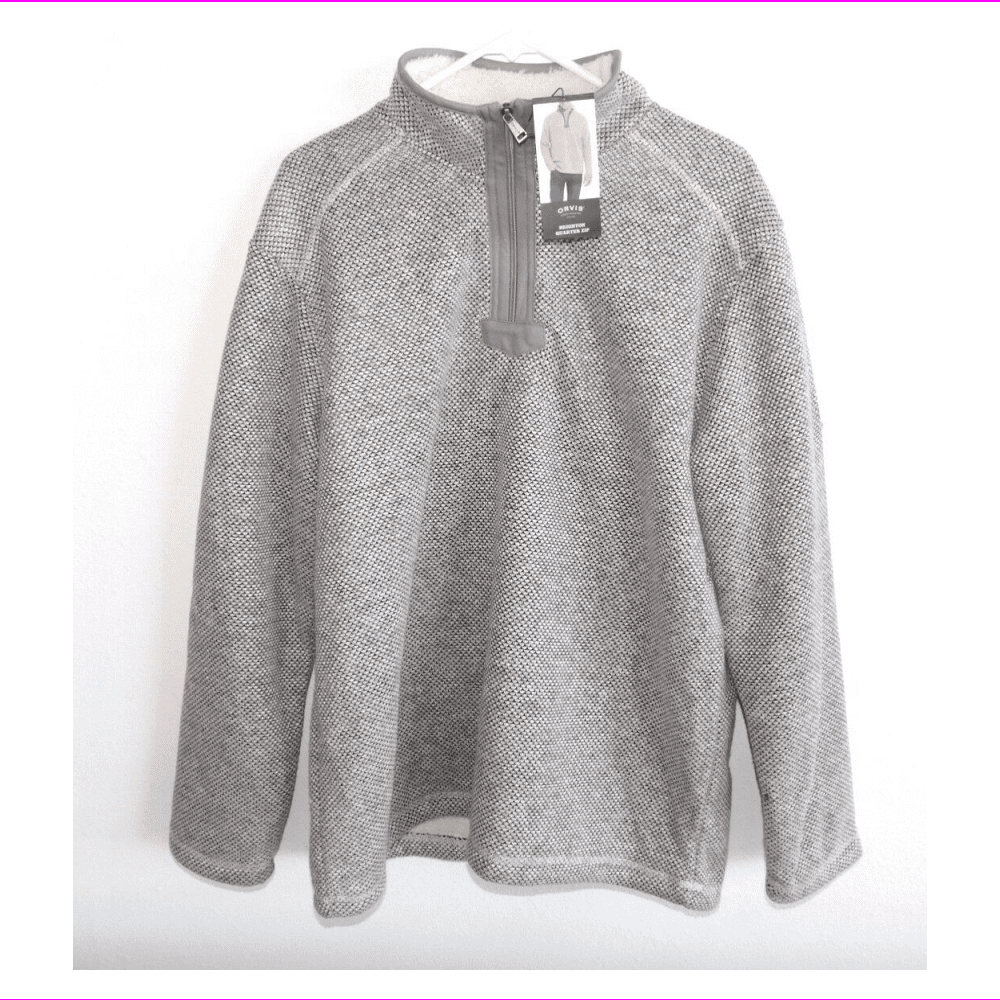 Orvis Orvis Brighton 1/4 Zip Pullover Sherpa Lined Mens M/Gray