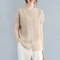 thumbnail image 5 of ZANZEA Women Short Sleeved O-Neck Blouse Solid Color Shirts Tops, 5 of 6
