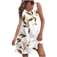 thumbnail image 2 of FcBaudy Robe Sans Manches à Col en V, Robes pour Femmes, Robes d'Été pour Femmes Robe d'Été pour Femmes Mode avec Poches Imprimé Robe Sans Manches à Col en V Femme Robe en Polyester, 2 of 7