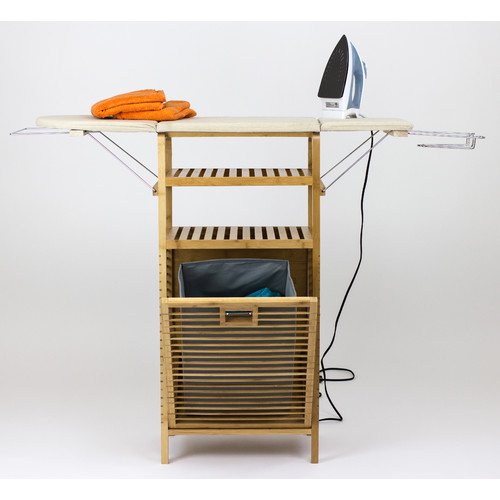Bamboo Ironing Board with Laundry Hamper (37" standard height