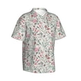 thumbnail image 2 of Balery Fairy Floral Print Men's Hawaiian Shirts Short Sleeve Beach Shirt Relaxed Fit Vacation Button Down Shirts-Small, 2 of 9