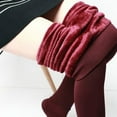 thumbnail image 4 of QATAINLAV Fleece Lined Leggings for Women High Waisted Full Length Seamless Workout Yoga Pants Winter Warm Tight Trousers Wine Free Size Today Prime Sales, 4 of 6