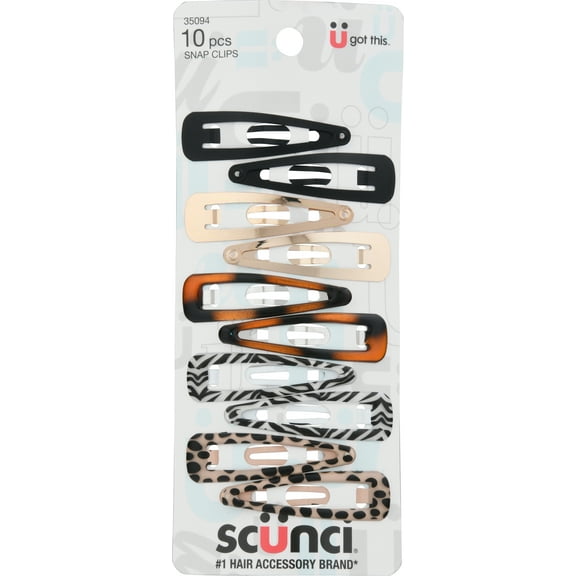 Scunci Snap Clips 10 Each