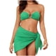 thumbnail image 2 of Traje de baño para mujer, bikini de color liso con falda de gasa de tubo dividido, traje de baño dividido de tres piezas, trajes de baño para mujer, 2 of 9