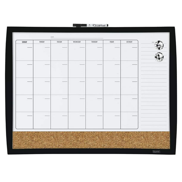 Quartet Combination Magnetic Whiteboard Calendar Corkboard 17 X 23 Black Walmart Com