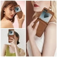 thumbnail image 6 of for Samsung Galaxy Z Flip 6 Wallet Case with Shoulder Lanyard Strap, Crossbody Phone Case with Card Holder Slots for Women Girls, Luxury PU Leather Flip Stand Purse Cover Shockproof Case, Brown, 6 of 9