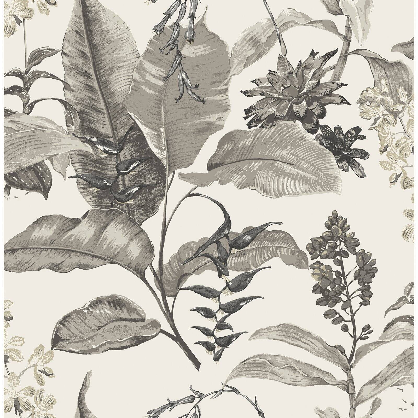 Kenneth James Maui Beige Botanical Wallpaper