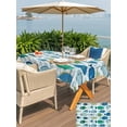 thumbnail image 5 of Outdoor Tablecloth with Umbrella Hole for Patio/Picnic/Party/Camping, Blue Fishes Waterproof Table Cloth Rectangle Table Cover Washable, Cartoon Coastal Ocean Fish Striped Wooden (60"x 84"), 5 of 8