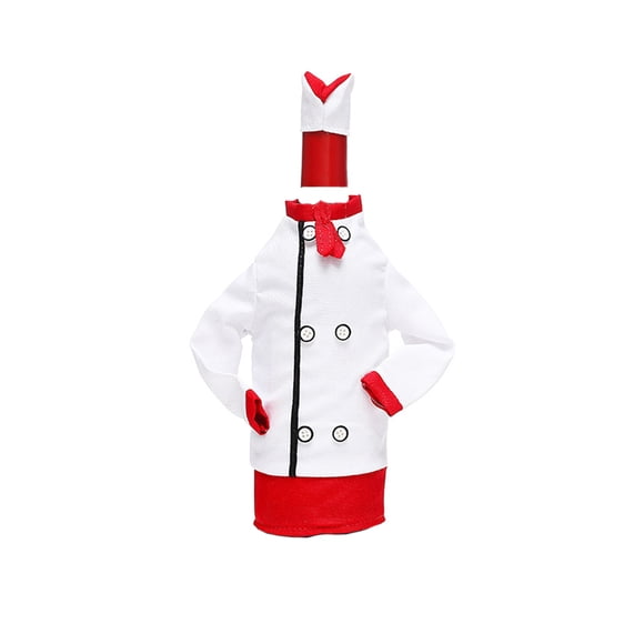 Envoltura de manga de botella de Navidad, ropa decorativa divertida de Chef, regalos de fiesta, vestido de vino tinto, restaurante, tienda, mesa, Kits de decoración para fiestas Estilo de botón Inteprter HA070379-01
