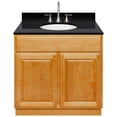 thumbnail image 1 of Brown Bathroom Vanity 36", Absolute Black Granite Top, Faucet LB7B, 1 of 4