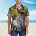 thumbnail image 4 of Lsque Girl In Field Of Daisies pattern Hawaiian Shirt for Men, Unisex Summer Beach Casual Short Sleeve Button Down Shirts-X-Large, 4 of 9