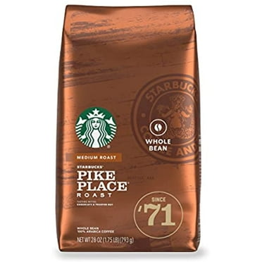 Starbucks Medium Roast Whole Bean Coffee  Pike Place  100% Arabica  1 Bag (28 Oz)