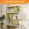 thumbnail image 5 of DWVO 5-Tier S-Shaped Bookshelf, Geometric Bookcase Wooden Z-Shelf Storage Modern Open Shelving, Freestanding Display Bookshelf for Living Room Home Office,White, 5 of 9