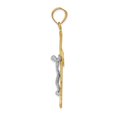 thumbnail image 2 of Finest Gold 14K Two-Tone Diamond-Cut Crucifix Pendant, 2 of 4