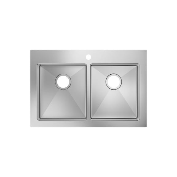 Proflo Pfdm2b3322551 Sault 33" Ada Compliant Drop In Double Basin Stainless Steel Kitchen