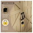 thumbnail image 3 of Wooden Garden Shed, Outdoor Storage Cabinet with Waterproof Asphalt Roof, Narrow Tool Shed with Shelves and Lockable Doors, Natural, 3 of 9