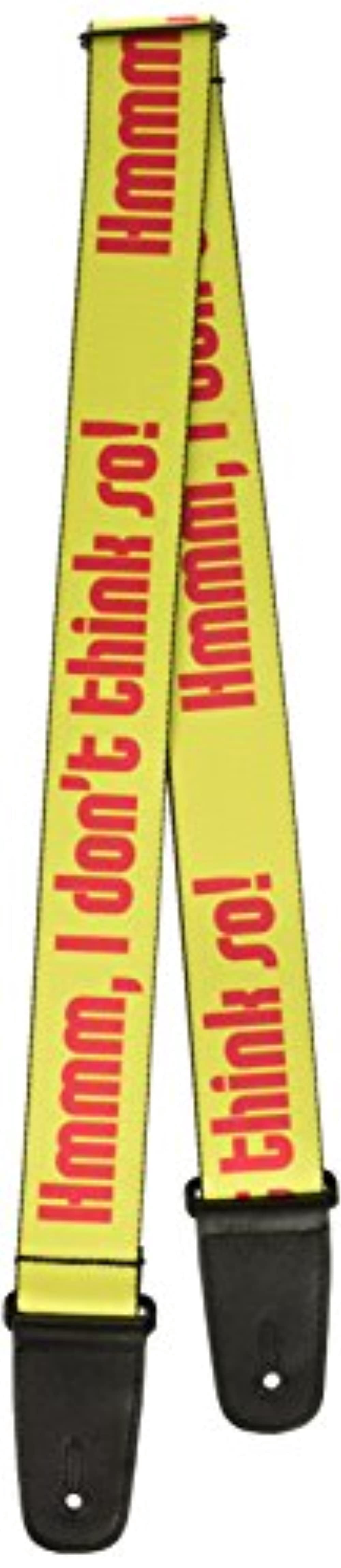 Buckle-Down Guitar Strap, Hmmm I Dont Think So Yellow Pink, 2 Inches Wide