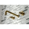 thumbnail image 3 of Kingston Brass KS8023ML Milano Two-Handle 3-Hole Wall Mount Roman Tub Faucet in Antique Brass, 3 of 7