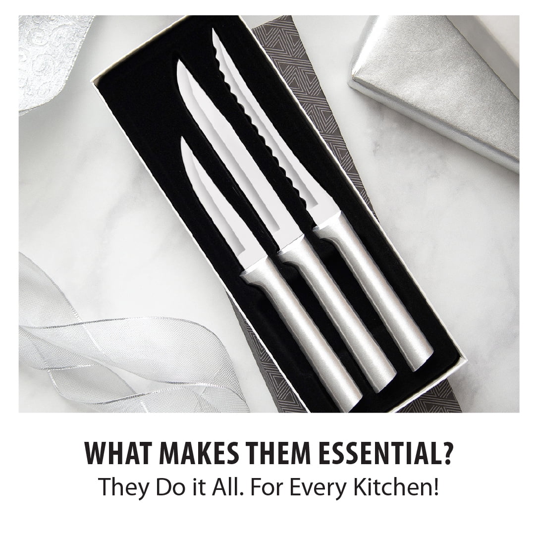 Rada Kitchen Knives Boxed Set, 3 Piece Cook’s Choice Gift Set, Heavy Duty Paring Knife, Utility/Steak Knife, and Tomato Slicer