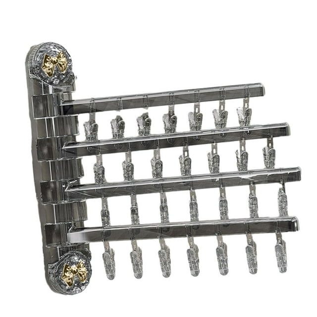 Percha plegable para secar calcetines con pinzas, pinzas para la colada para bufandas, lencería y sujetadores. Lazo de oro gris