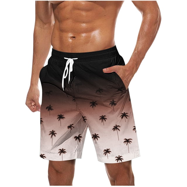 Pantalones Cortos Casuales para Hombre Imprimir con Bolsillos Pantalones de Playa de Cintura Elástica, Pantalones Cortos de Cintura Elástica para Hombre