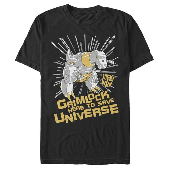 Men's Transformers Grimlock Saves the Universe Graphic Tee Black 3X Large