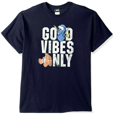 Disney Men's Navy Finding Dory Marlin "Good Vibes Only" Graphic T-Shirt (Large)