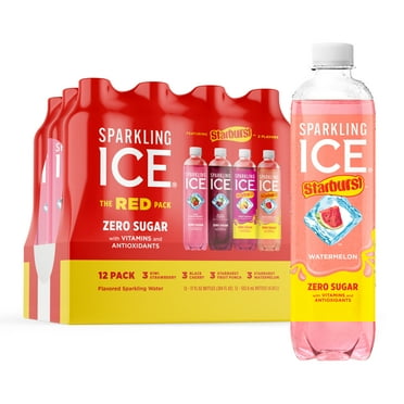 Sparkling Ice STARBURST Red Variety Pack, Flavored Sparkling Water, 17 fl oz, 12 count