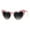 pink, variant on Oversize Heart Shape Cat Eye Retro Womens Plastic Sunglasses White