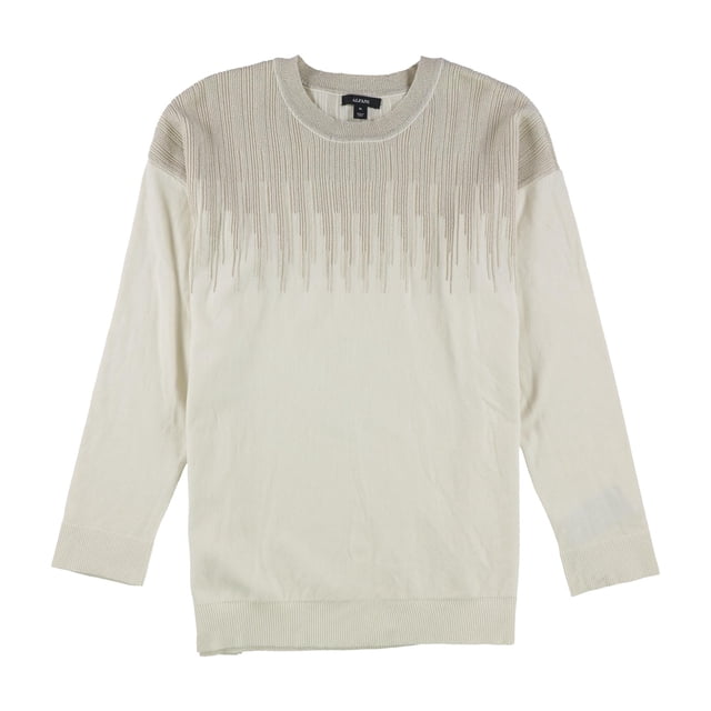 Alfani suéter con dobladillo ventilado para mujer, color blanco roto, extragrande