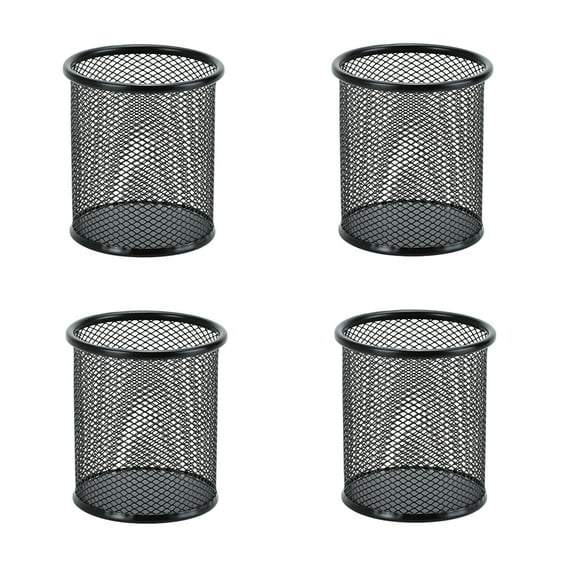 FloreceBien Portalápices Portalápices de malla Portalápices de metal Portalápices de escritorio Organizador de bolígrafos de oficina, negro