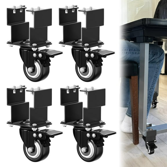 Riser Casters Compatible with Arcade1UP Infinity Table，360° Swivel Casters for Raising The Table Height