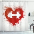thumbnail image 1 of Ambesonne Fitness Shower Curtain, Red Heart Dumbbell Art, 69"Wx70"L, Red and White, 1 of 3