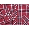 thumbnail image 3 of Men’s Western Pearl Snap Button Down Casual Long Sleeve Plaid Cowboy Shirt (#8 Red/White, L), 3 of 3