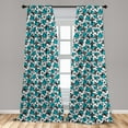 thumbnail image 5 of Ambesonne Butterflies Curtains, Striped Spring Insect, Pair of 28"x63", Sky Blue Black White, 5 of 5