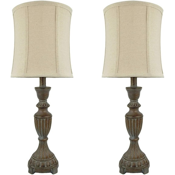 Set of 2 Mestar Decor 25 inch Whitewash Rustic Table Lamps