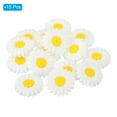 thumbnail image 3 of Uxcell 30mm Silicone Flower Beads, 15 Pcs Cute Colorful Soft Sunflower Focal Loose Space Bead, White Yellow, 3 of 6