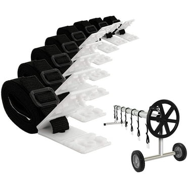 Swimming Pool Cover Reel Set 8pcs Swimming Pool Solar Cover Reel Attachment Kit, Telescopic Swimming Pool Bubble Cover Reel